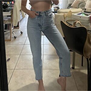 Zara high waisted light wash jeans